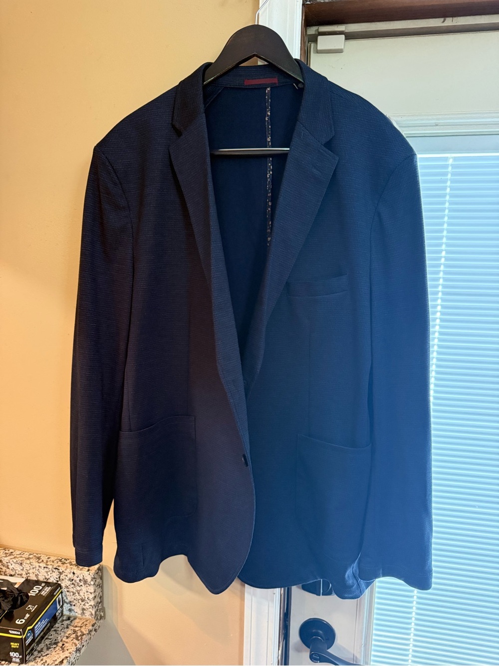 Johnston and Murphy XXL- Men's Navy Textured Blazer - Classic Casual Tailoring